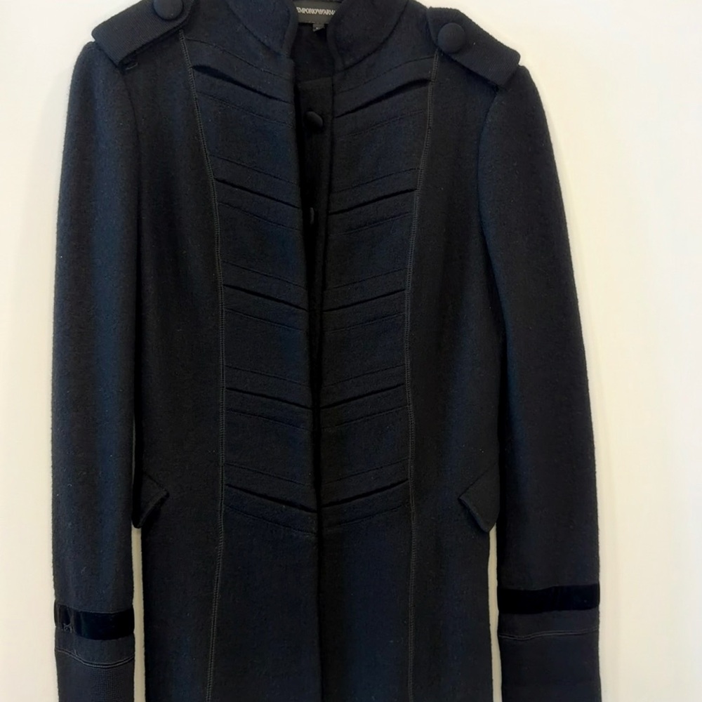 Emporio Armani Dark Gray Military Coat